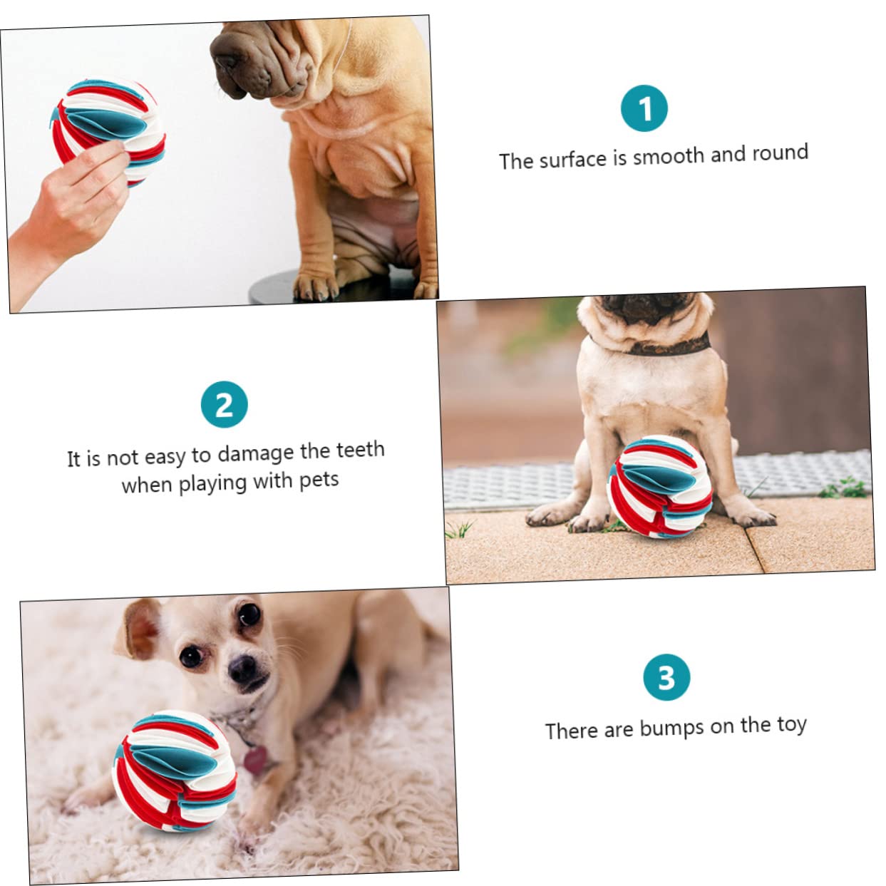 FOMIYES 3 Juguetes para Perros para Molares Juguetes para Olfatear Mascotas Juguete Masticable para Perros para Interiores Y Exteriores.