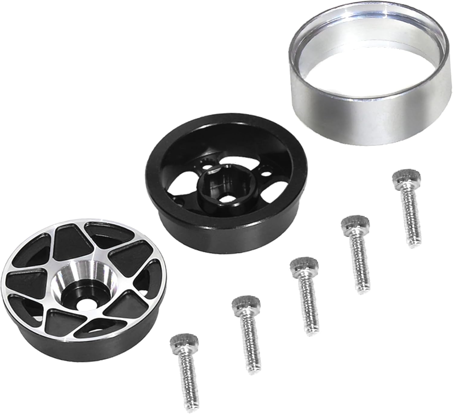 REDSPIDER 1.0 Beadlock Wheels（4pcs） 1.0 Wheels 28 * 15mm Hex 7mm for 1/18 1/24 RC Crawler TRX4M Axial SCX24 Gladiator Deadbolt Bronco C10 JLU Whees ﻿ (Black)