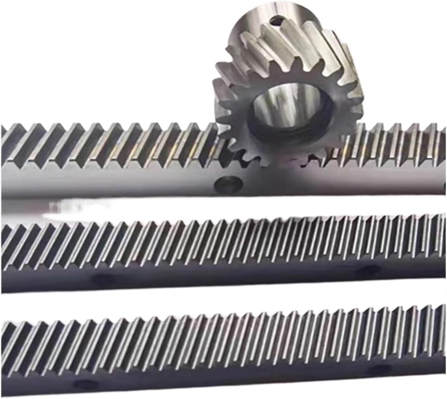 Przekładnia zębata walcowa i przekładnia zębata, Zębatka zębata 1,25 1,5 Mod Cnc Spiralne zęby do rzeźbienia w maszynie grawerującej Czarny Srebrny(1.5 module 960mm)