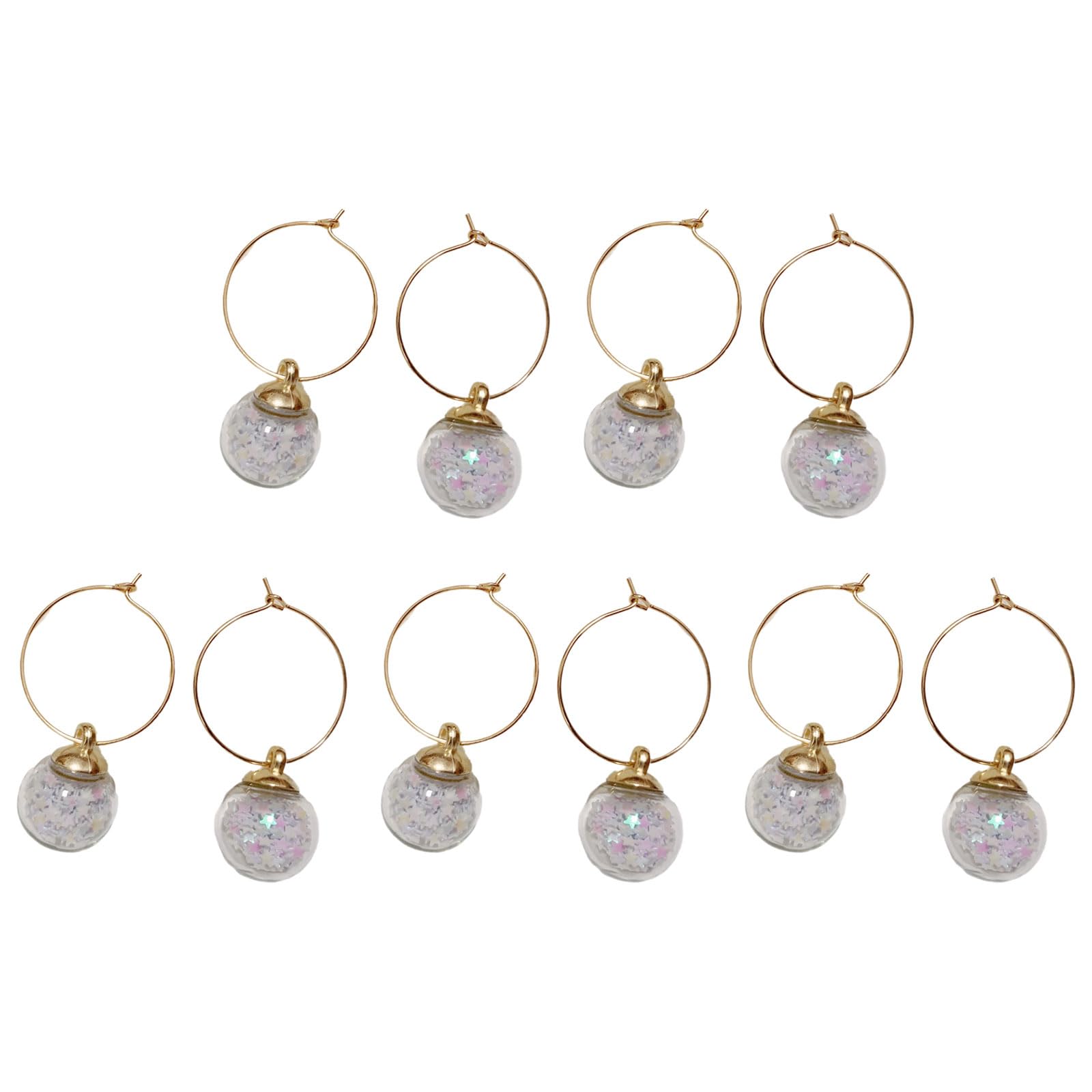 Tsophreniq Of 10 Wine Glass Charm Rings Set Party Supplies for Drink Champagnes Tasting Cocktail Party Decoration Charm