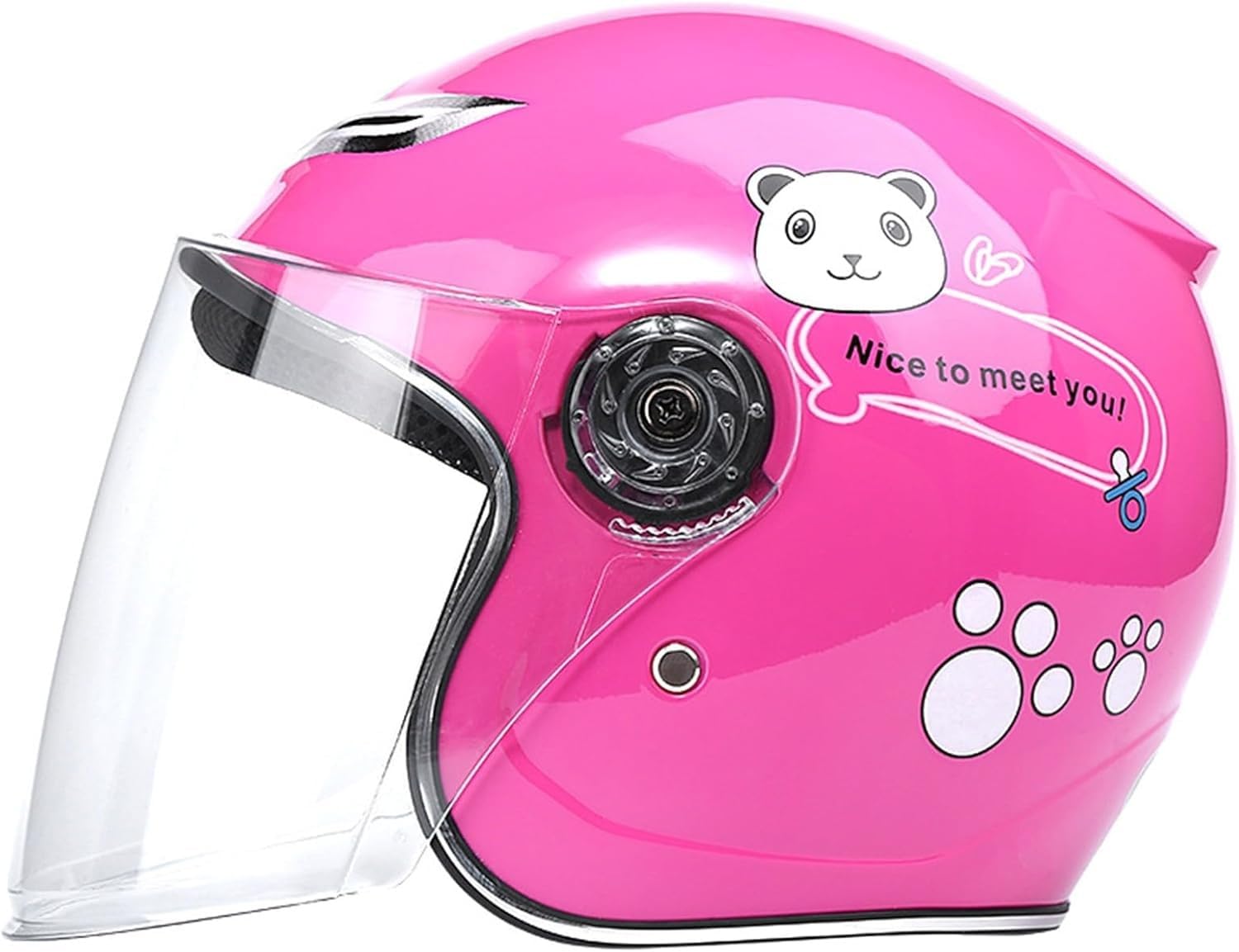Casco Moto Aperto per Bambini, Casco Scooter omologato ECE con Visiera, Casco Scooter per Ragazzi e Ragazze dai 3 ai 12 Anni B,57-60CM H,57-60CM