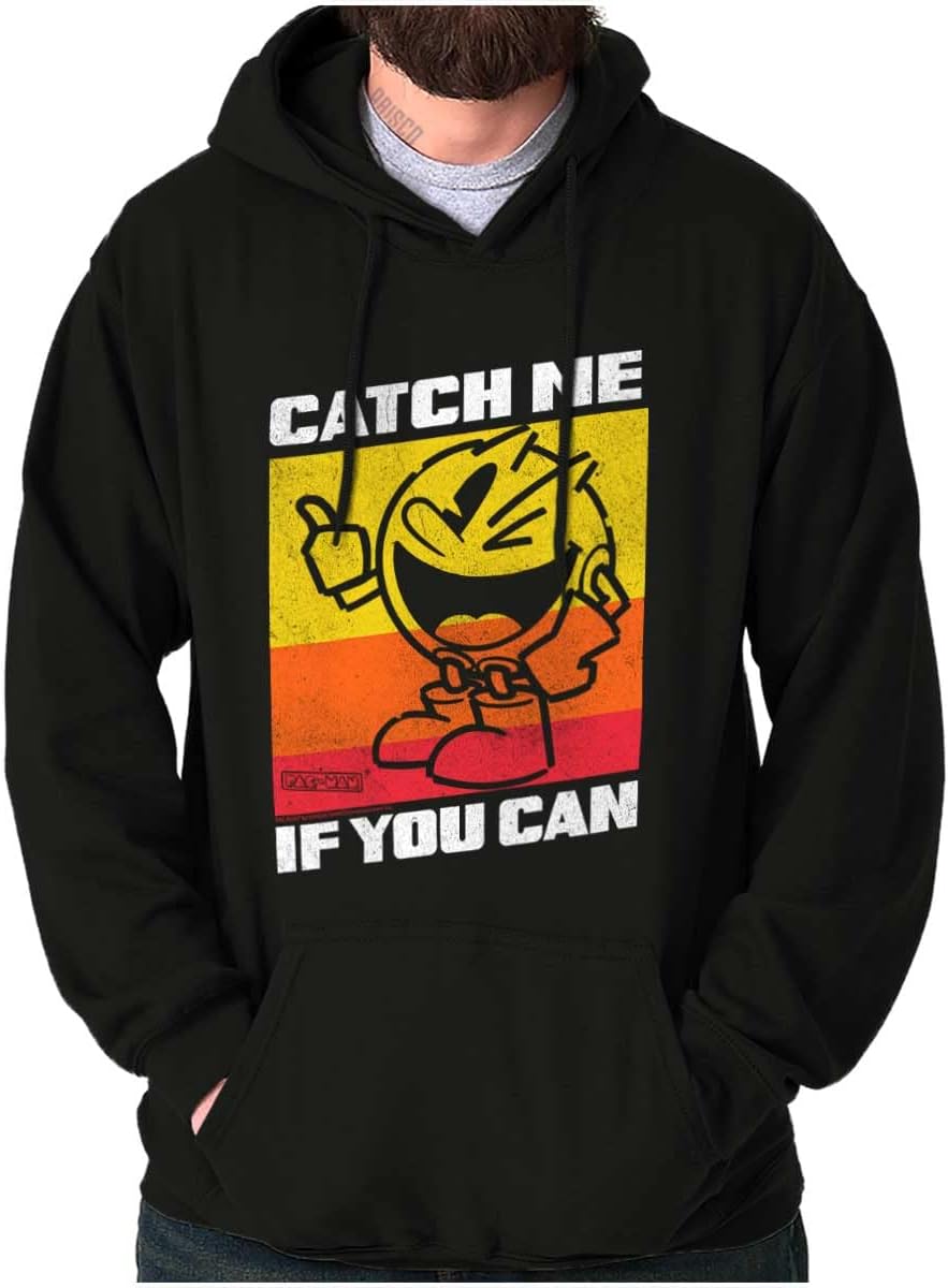Brisco Brands Retro Catch PACMAN Funny Arcade Game Hoodie Sweatshirt Women Men