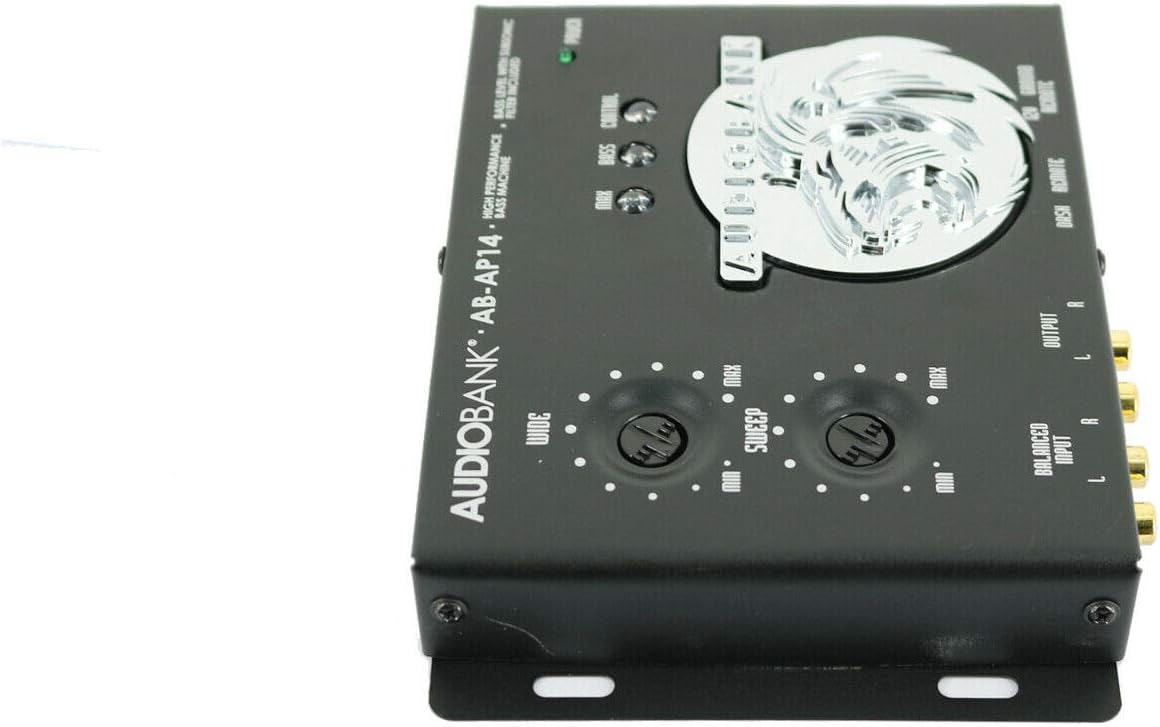 AudioBank AB-AP14 1/2 Din Car Audio Digital Bass Processor, Bass Maximizer & Sound Restoration with Dash Mount Remote Control & Lighted Bass Restoration Display-2nd Gen
