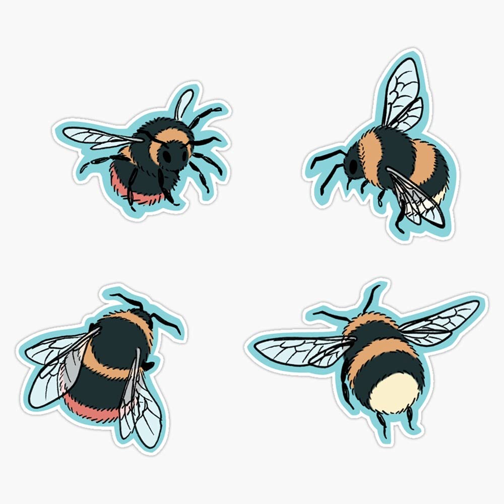 Summer Bumble Bees Vinyl Sticker Waterproof Bumper Sticker Laptop Window Decal 5"