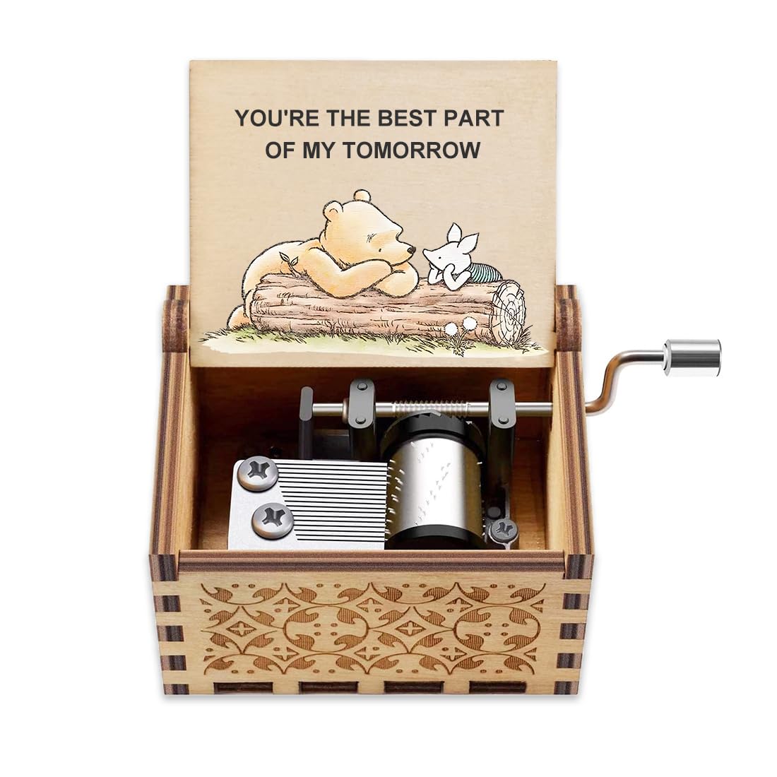 Yesnote Pooh A Music Box Gift For Girlfriend - Romantic Wooden Pooh Gift For Wife Husband Duaghter Son Mother Day Christmas Anniversary Birthday Music Box Play You Are My Sunshine