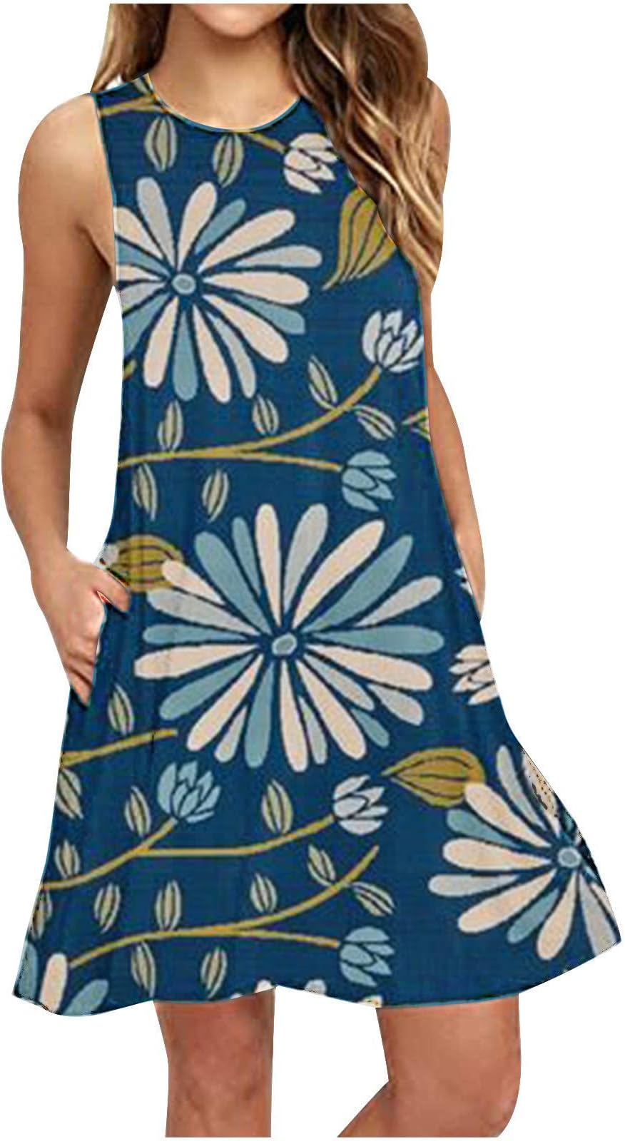 AshowlacoAshowlaco Summer Milkmaid Dresses for Women 2024 Casual Print Tank Sundress Plus Size Boho Beach Sleeveless Sexy Mini Dress