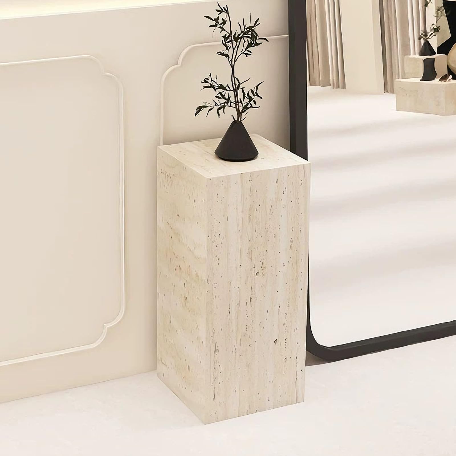LYDBMYT Square Mannequin Pedestal Stand, Imitation Marble Display Pillar for Art Decor, 40x40x10cm, Perfect for Entryway & Event Decoration