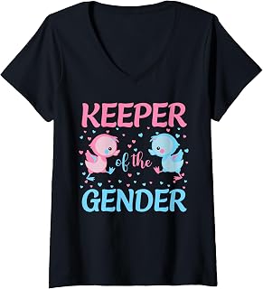 Women's Keeper of The Gender Keeper for Men Women Kid Gender Reveal V-Neck T-Shirt