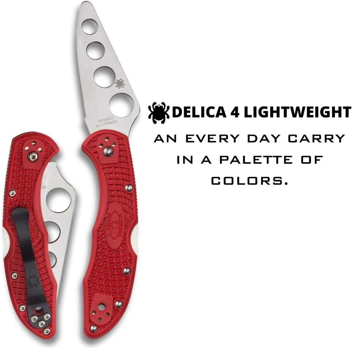 Spyderco Delica 4 Lightweight 7.15" Signature Folding Knife with 2.90" Flat-Ground Steel Blade and High-Strength FRN Handle - PlainEdge Grind