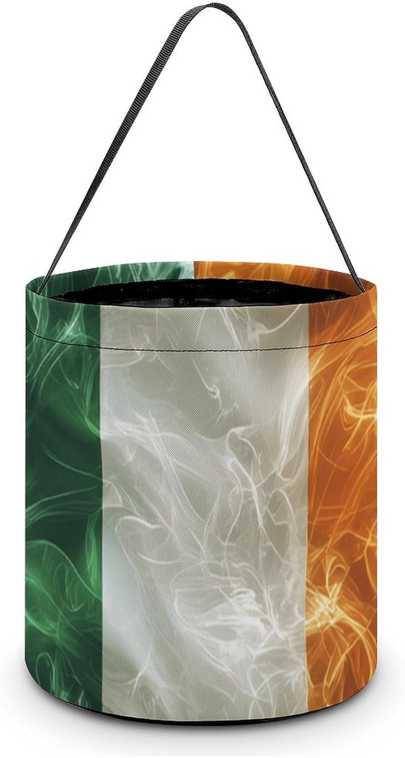 Ireland Irish Flag Halloween Treat Bag Reusable Candy Basket Tote Goody Bags Gift Party