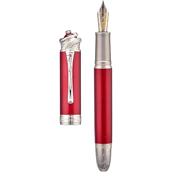 Hongdian N25 Kolbenf llhalter feine Feder Schlangenform stereoskopisches Schnitzdesign mit Metallgeh use Weinrot