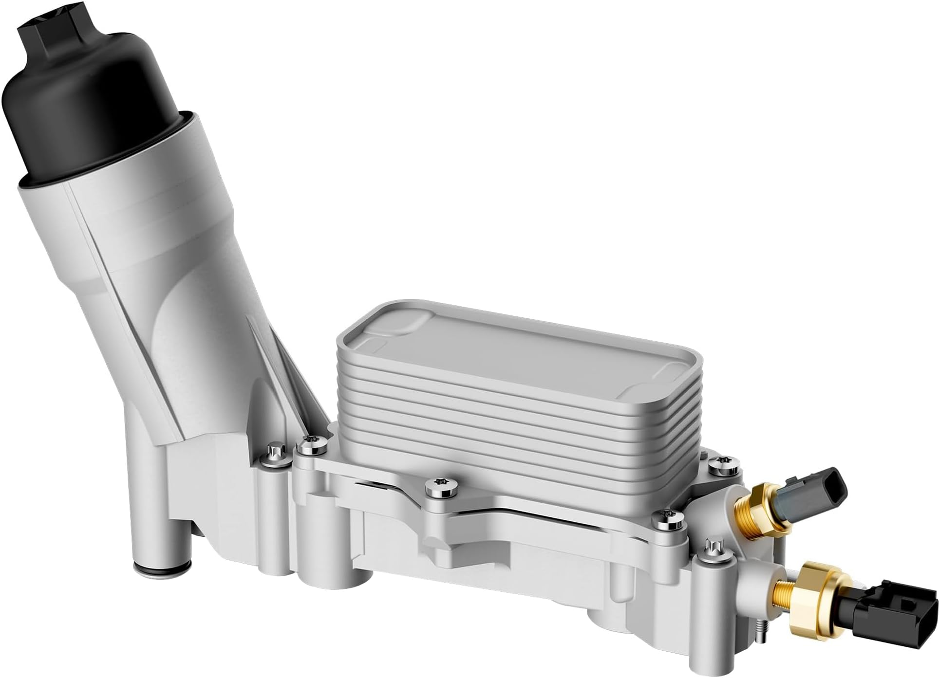 926-876 926-959 Upgraded Aluminum Engine Oil Filter Housing with Oil Cooler Fit For 2011-2016 Dodge Journey Charger Challenger Durango Avenger Wrangler Grand Cherokee Chrysler 200 300 Town Country