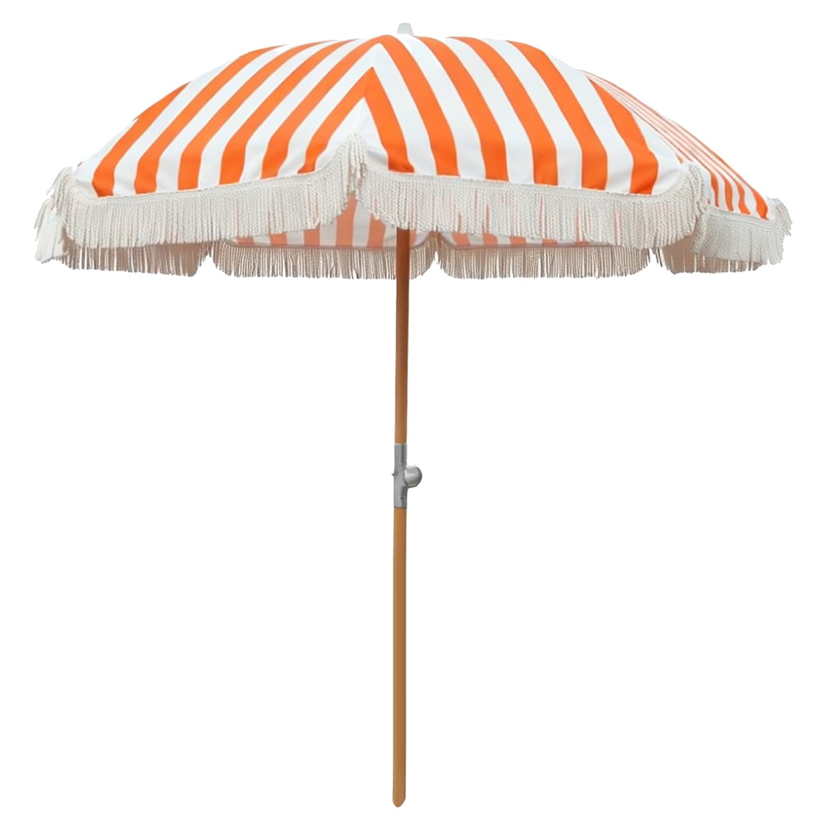 Sombrilla de Jardín con Flecos y Inclinable, 240 cm Sombrilla de Playa Boho Portátil e Impermeable para Terraza o junto a la Piscina