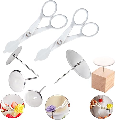 Juego de 7 levantadores de uñas y flores para tartas, herramientas de acero inoxidable para glaseado de flores