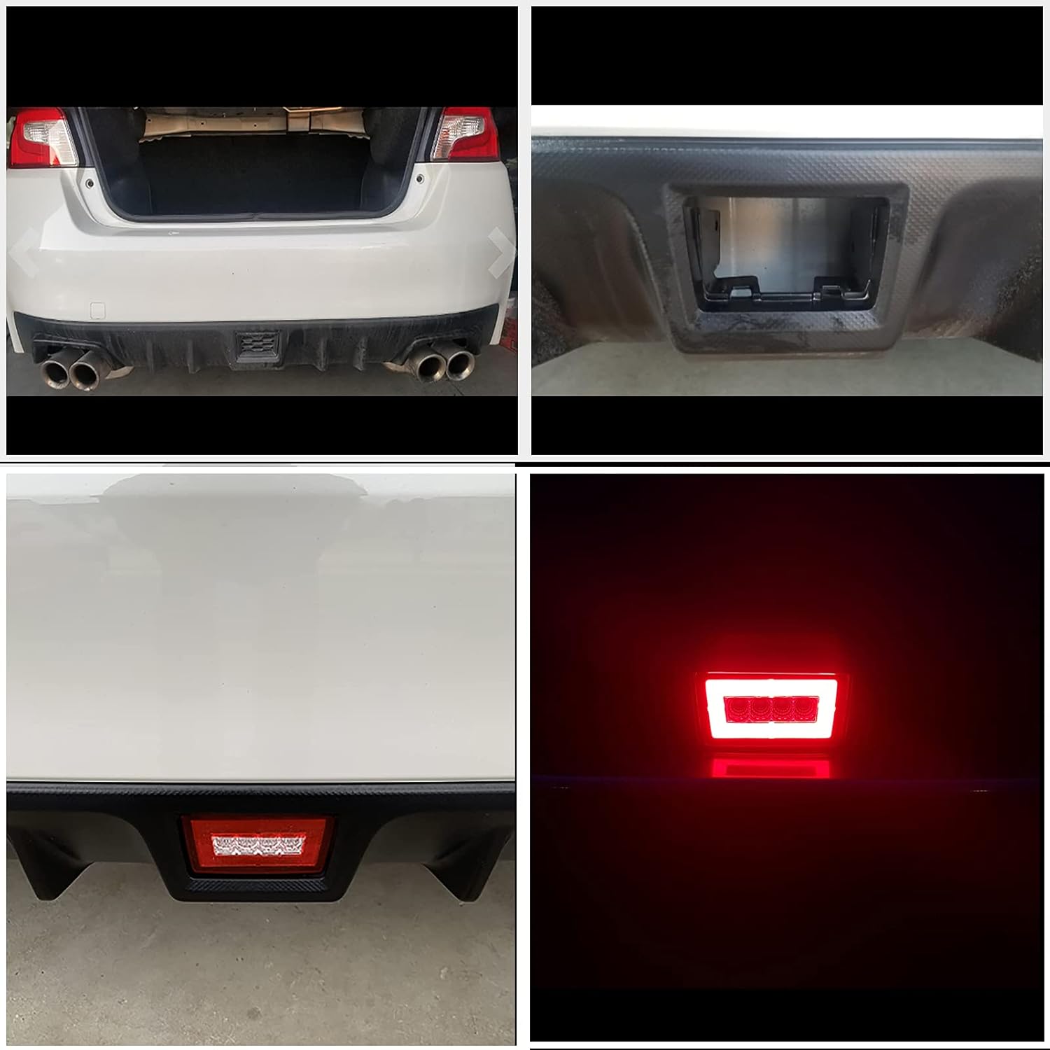 Xinctai 3-In-1 LED Rear Fog Light Kit For 2011-up Subaru Impreza WRX STi XV Crosstrek Stop Tail Brake Lamp Backup Reverse Light (Smoked Lens)
