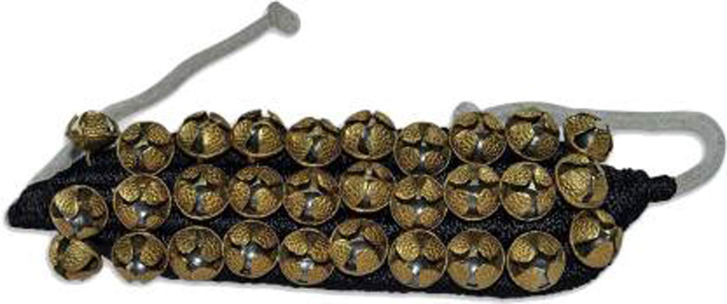 MGP Fashion Black Pad Ghungroo 3 Line Kathak, Kuchipudi, Kathakali, Manipuri, Odissi, Bharatanatyam Ghungroo (60 Bells) 2