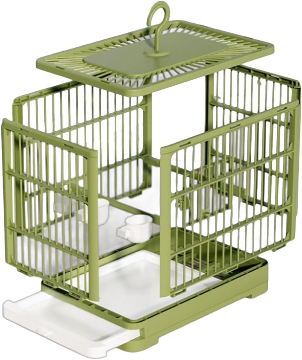 2025 New Carry Cage for Parakeet Portable 30x23x26cm Bird Travel Carrier Cage with Pull Out Tray Hook Handle Easy Transport Install for Various Birds Macaws Sparrow Conures Cockatiels