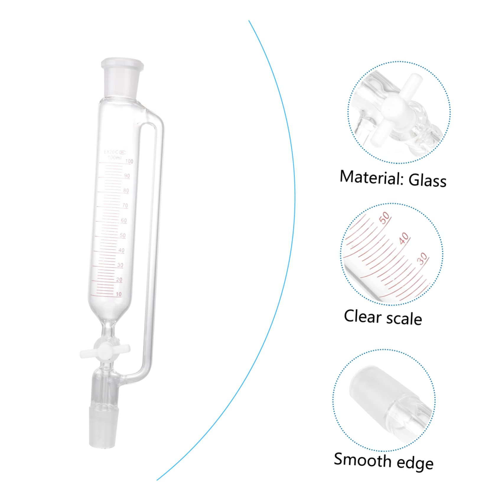 Entonnoir de Séparation Cylindrique pour Laboratoire en Verre