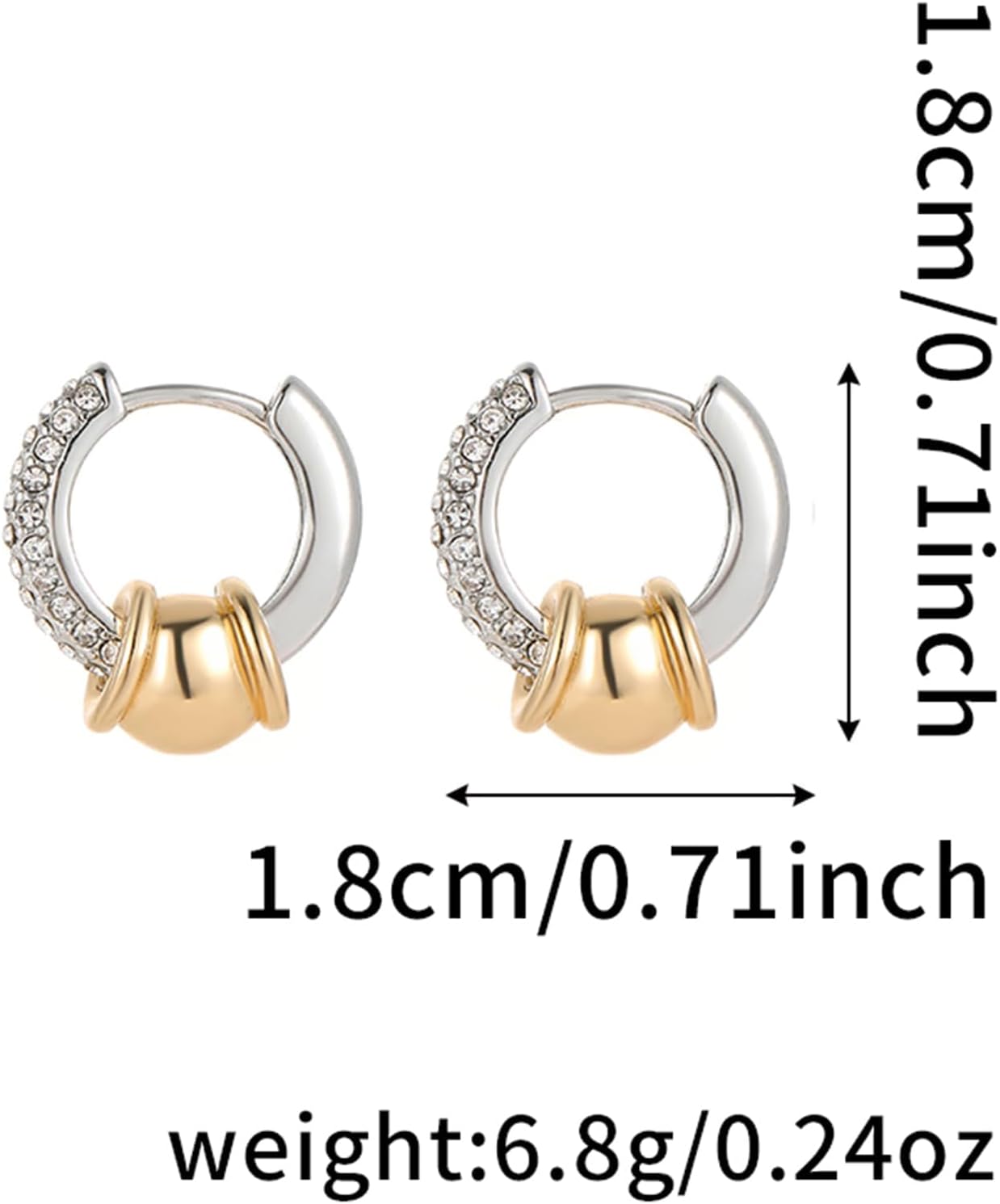 Gold-tone and Silver-tone Hoop Earrings for Women Two Tone Earrings - Image 4