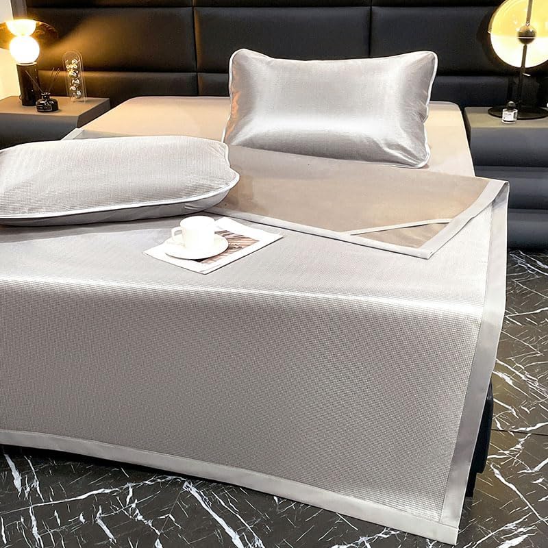 songlibin 冷感敷きパッド3点セット ダブル 接触冷感 ひんやり敷パッド 炭素繊維 48*78cm枕カバー*2 裏面メッシュ