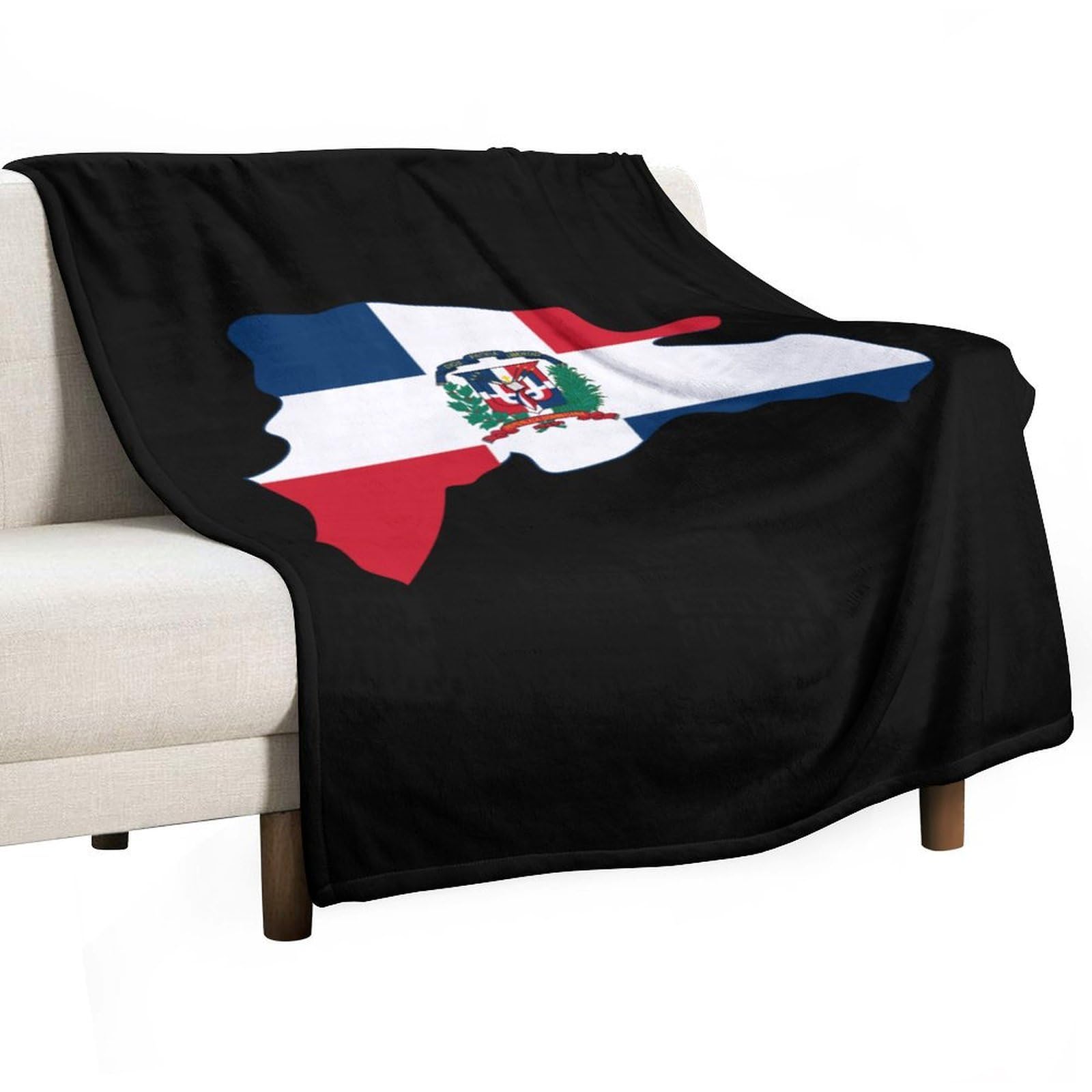 Cgsbngha Style Dominican Republic Map Flag Flannel Fleece Blanket Lightweight Soft Throw Blankets For Sofa Couch Bed Chair