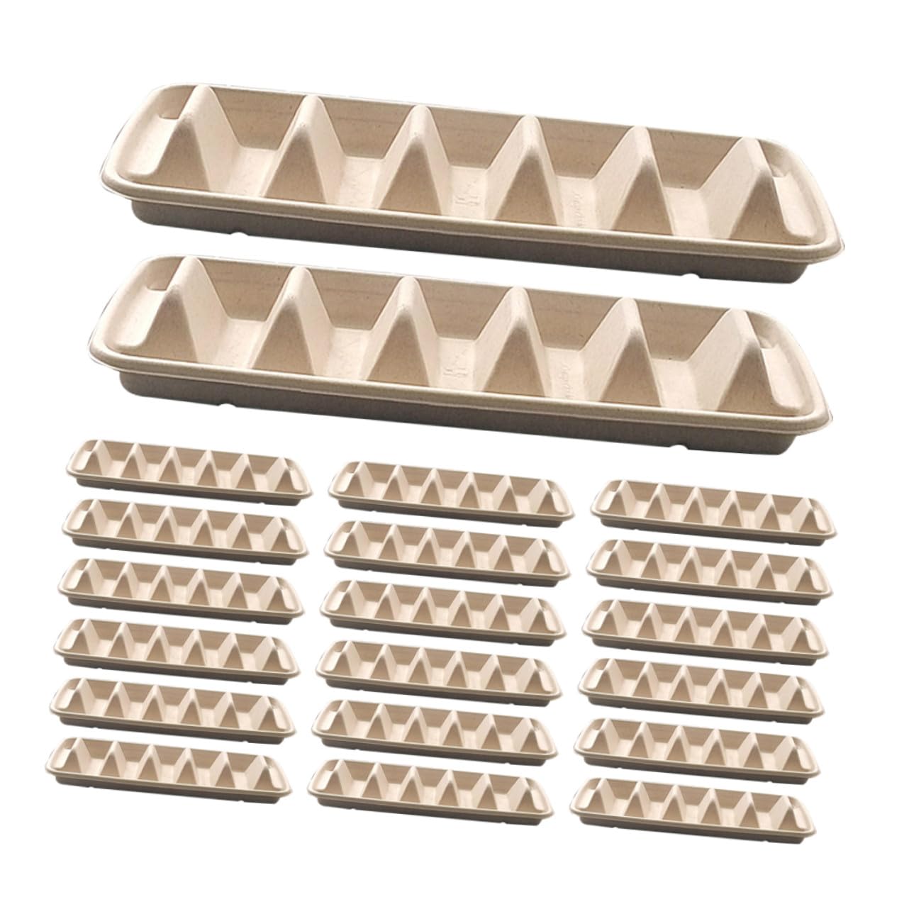 POPETPOP Porta Tacos Desechable de Papel Beige para Fiesta 25 Piezas, Soporte Multipropósito para Tacos, Burritos y Alimentos Similares en Eventos al Aire Libre