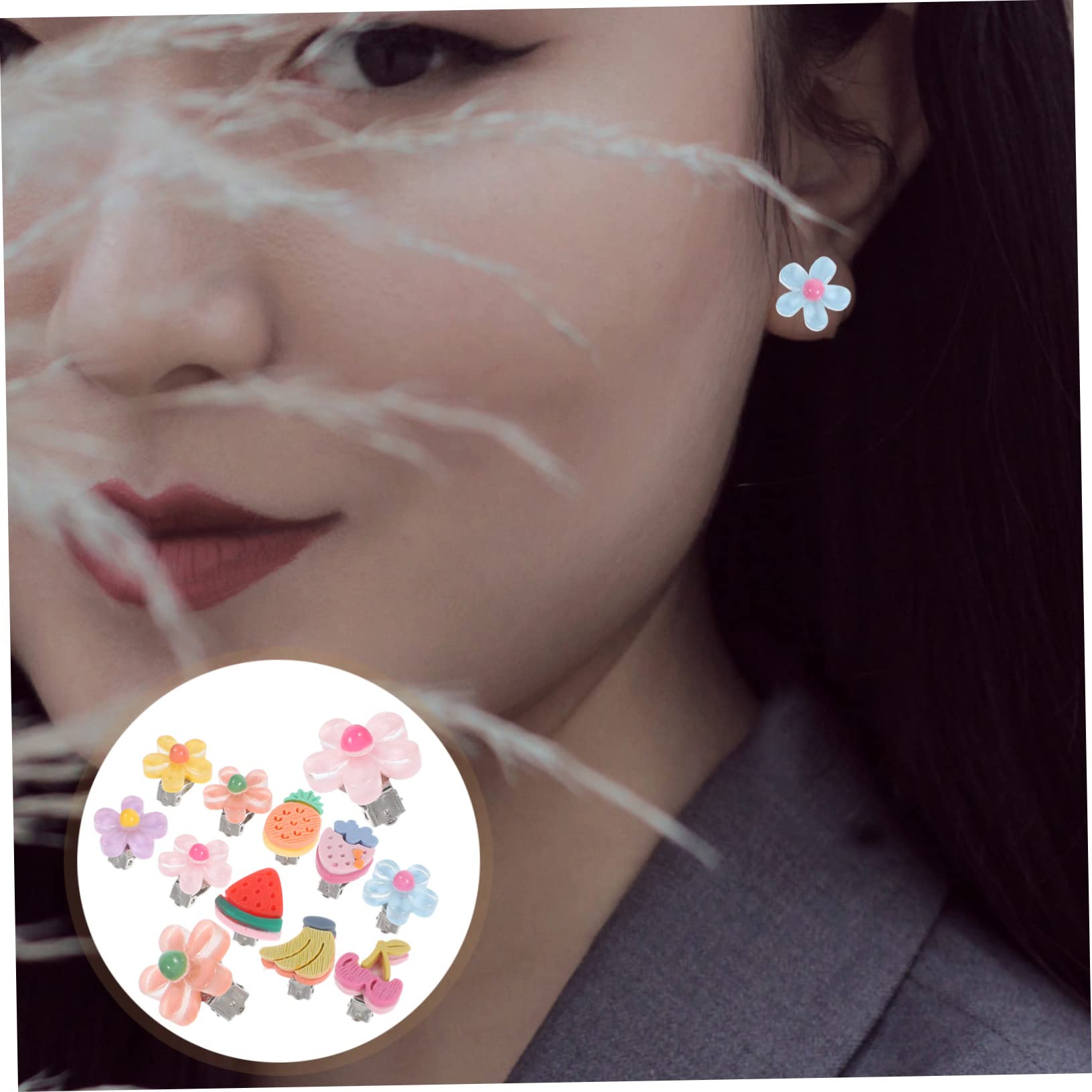 Abaodam 10 Pairs Kids Ear Decorations Simple and Lovely Ear Clips for Little Girls