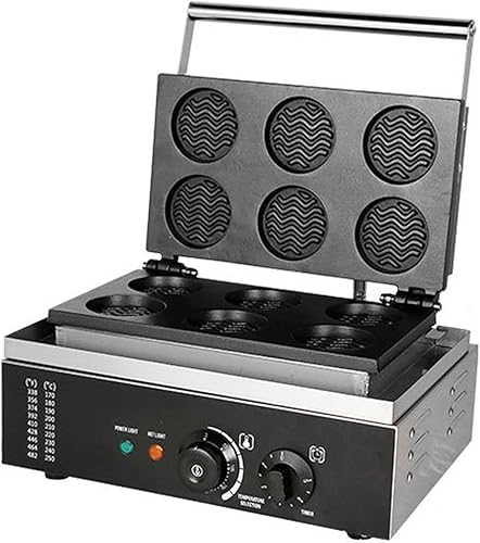 Miniatura 13 de Máquina de gofres comercial, máquina eléctrica antiadherente de 1550 W con revestimiento de teflón, horneador de gofres ajustable de 122-572 ℉