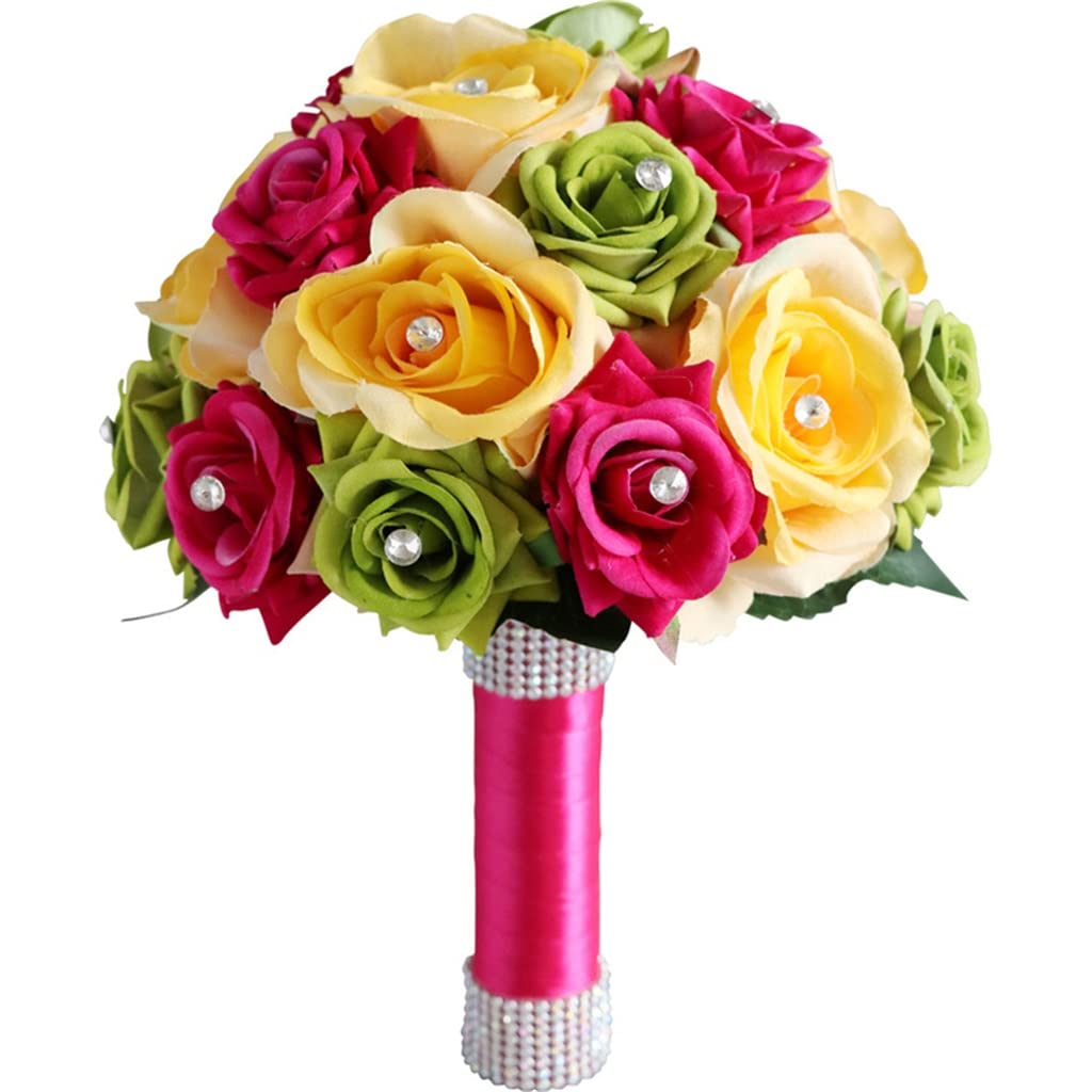 Bouquet de mariée en rose simulée JFDBGU pour décoration de mariage