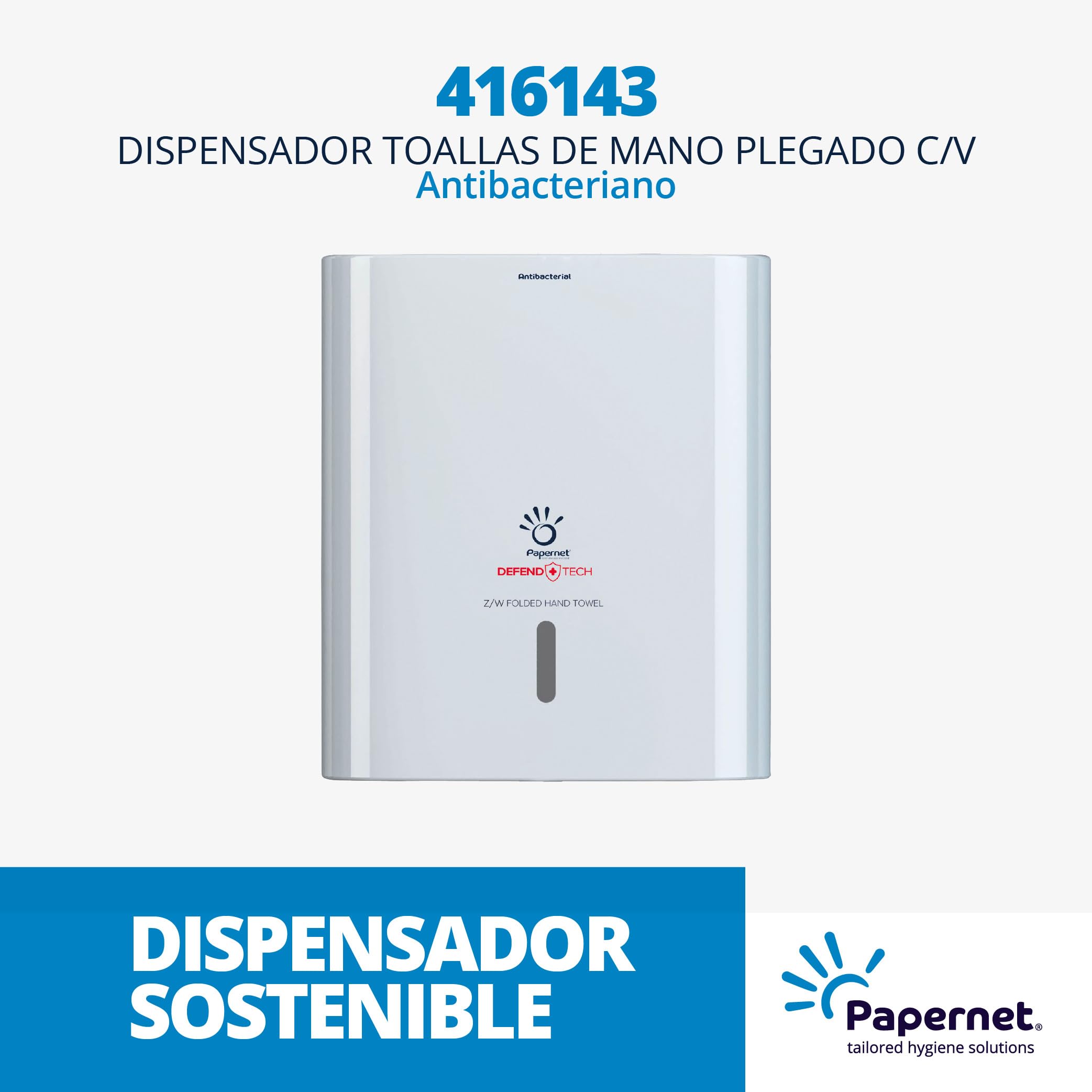 Papernet 411169 Toallas de mano Plegado V Dissolve Tech - Caja de 15 paquetes (Total toallas 3150) - ideal para lugares de alto trafico