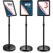 Sign Holder Stand, 8.5x11 Sign Stand for Display, 3-Pack, Black
