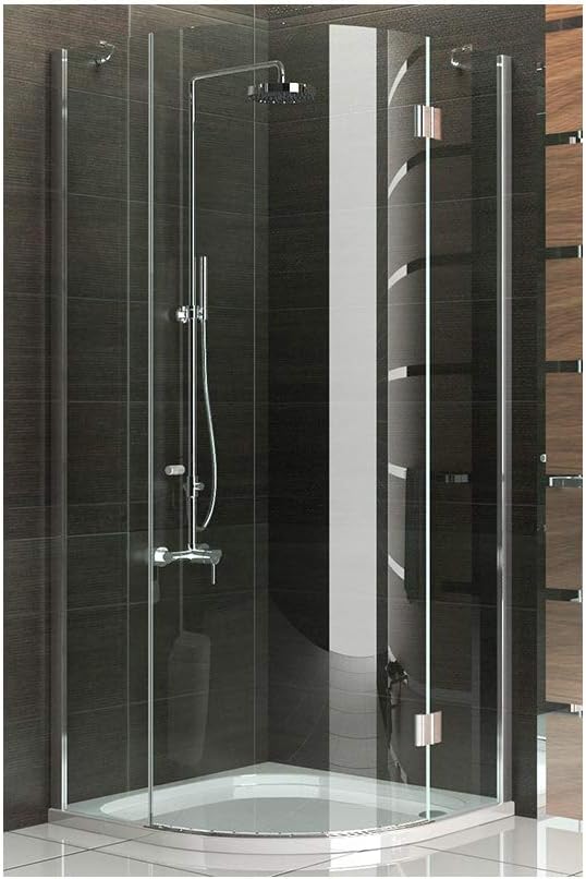 Alpenberger Quadrant Shower Cubicle, Real Glass Shower Enclosure 90 x 90 x 200 cm, Frameless Shower With Revolving Door, Partition, Shower Wall