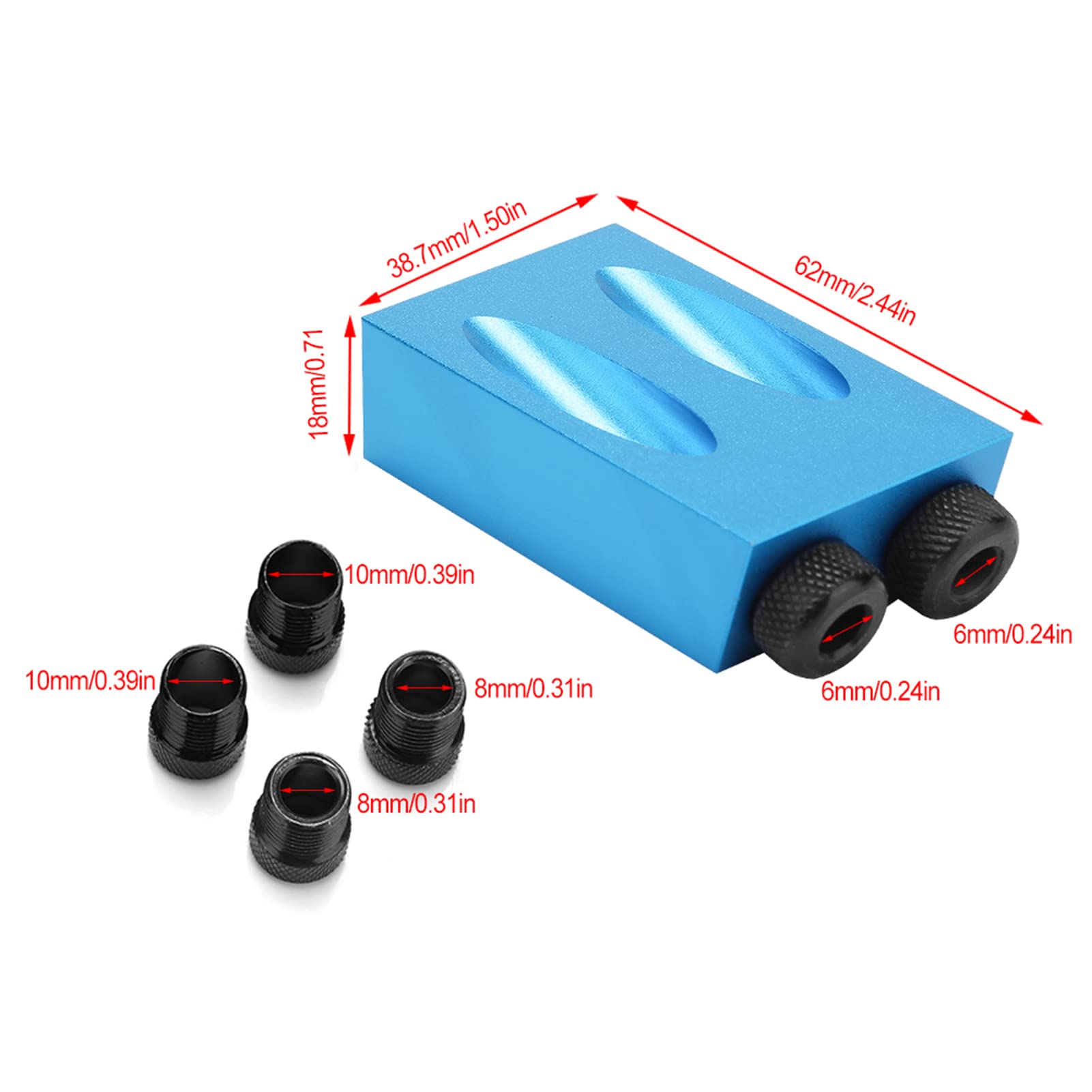 Pocket Hole Jig Set, 15° Positioning Drill Jig Tool with Drill Guide, Bits, Stoppers - Image 4
