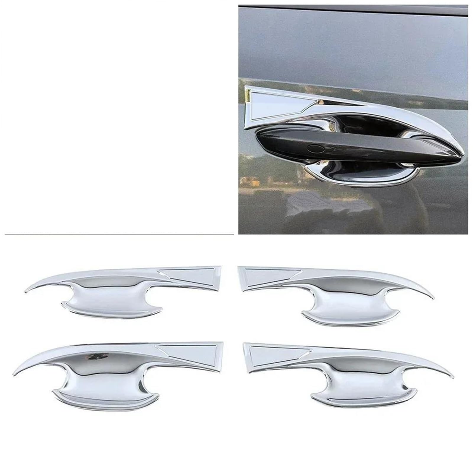 NOHEEU Auto Parts Exterior Door Handle Cover Trim Opener for Hyundai for Tucson NX4 2021-2023(Style 2)
