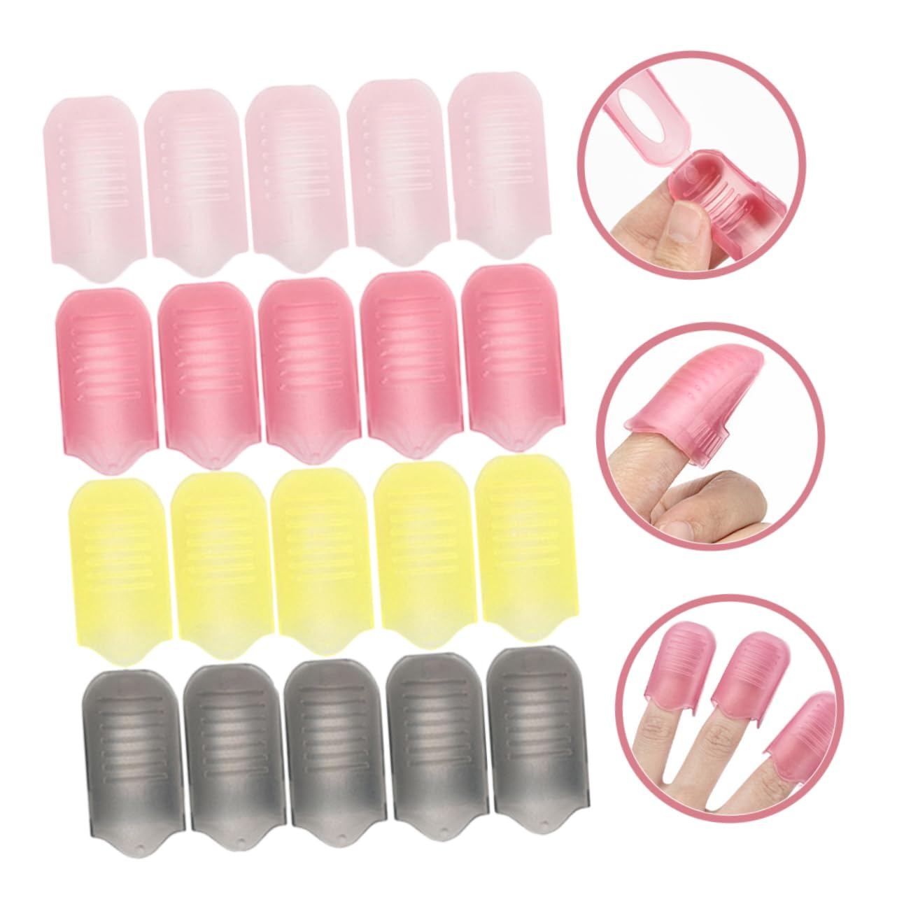 FRCOLOR 4 Juegos Kit De Quitaesmalte De Cristal Pinzas Para Esmalte De Uñas Pinzas Para Uñas De Los Dedos Pinzas Para Uñas Para Quitar El Esmalte Pinzas Para Quitar La Manicura 20 piezas*4