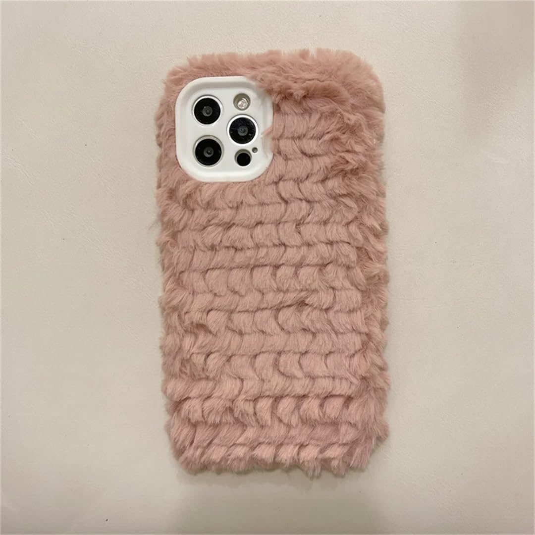 Coque rose en peluche ultra douce compatible iPhone 14 Pro - 7