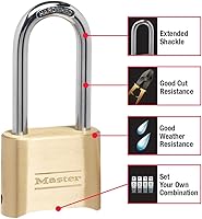 Vista 2 de Candado Master Lock 175, de combinación ajustable, Brass, 175LH