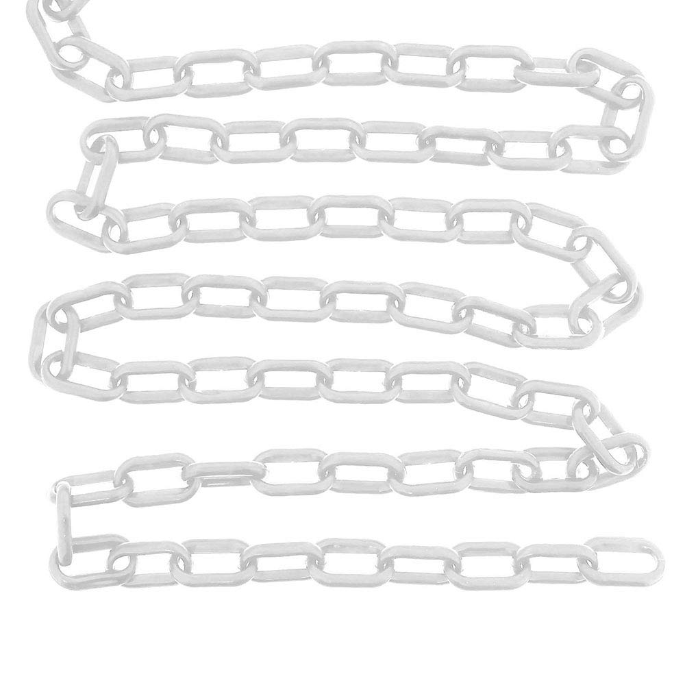 1 cadena de plástico, 10 mm x 10 m de advertencia o cadena de señal para mantenimiento de carreteras, estacionamientos, zonas peligrosas, color blanco