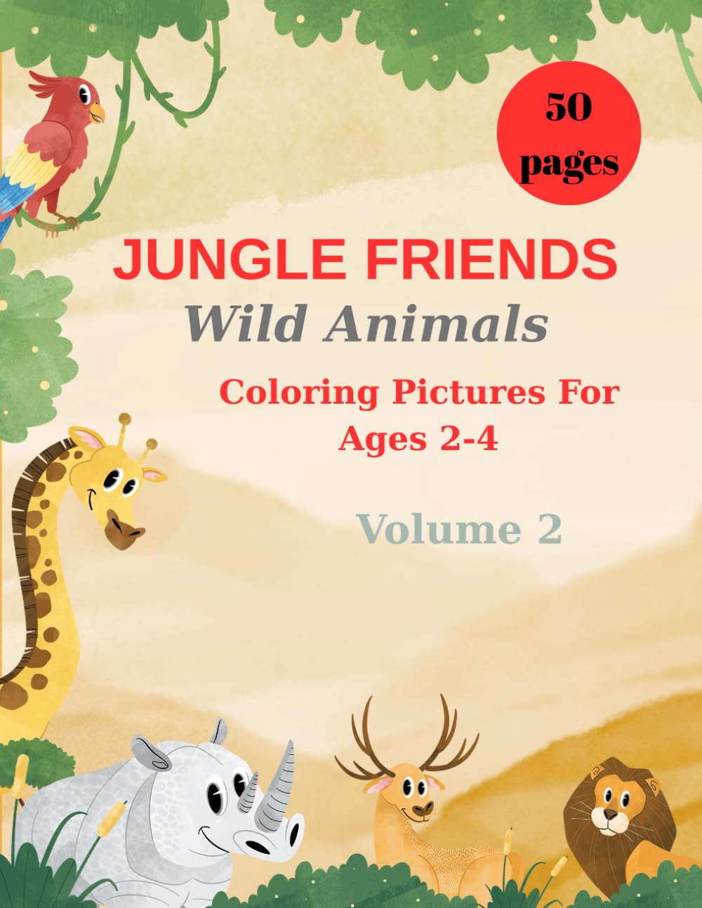 JUNGLE FRIENDS: WILD ANIMALS (Fun Animals Coloring Book Series)