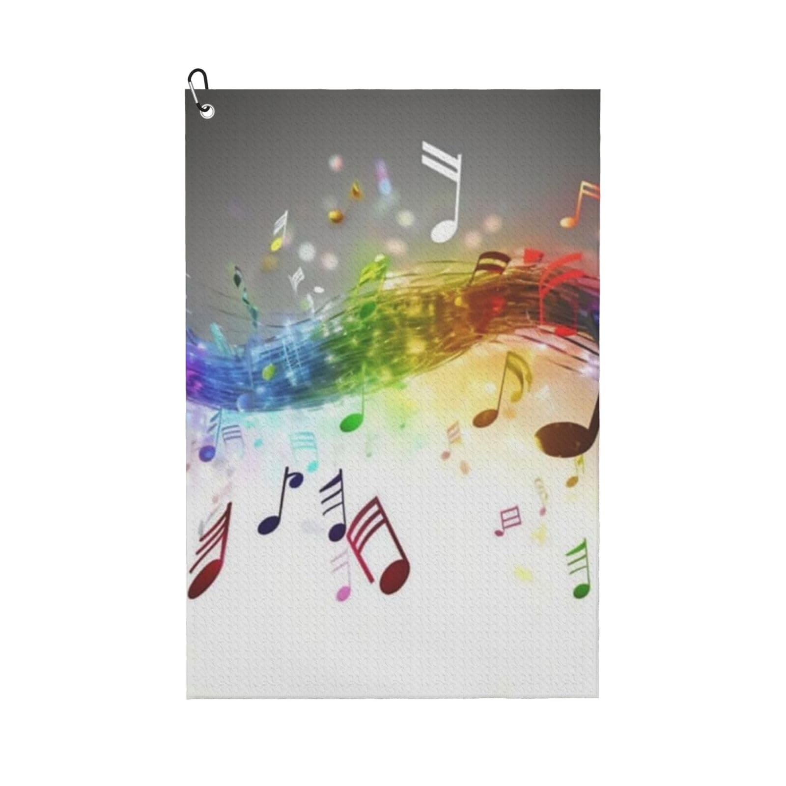 Hnnkloy Jumping Musical Notes Print, 16x24 in Portable Waffle Golf Towels with Carabiner Clip for Golf Bag
