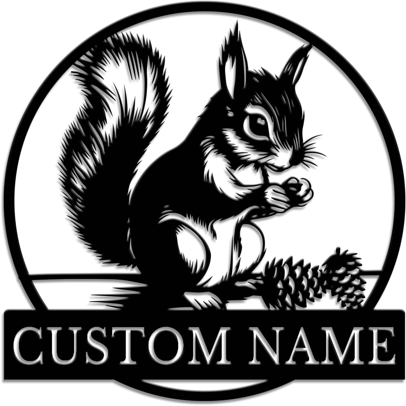 Personalized Squirrel Metal Sign - Custom Rustic Wall Art, Garden & Cabin Decor, Nature Lover Gift, Durable Indoor/Outdoor Metal Plaque (Style-8)