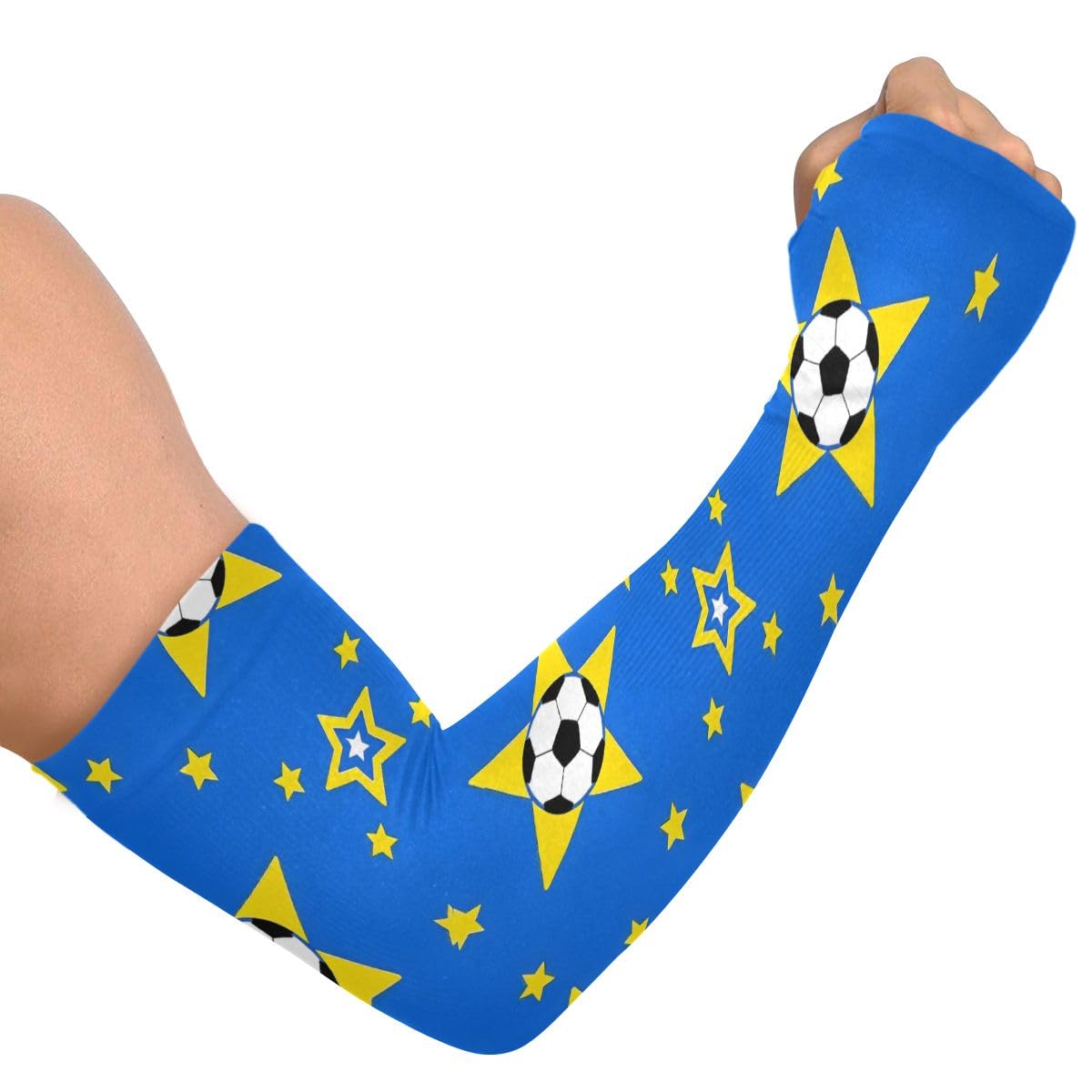 Cooling Arm Sleeves for Men Women UV Sun Protection Arm Covers Soccer Star Compression Sleeves Sports Football Golf Cycling