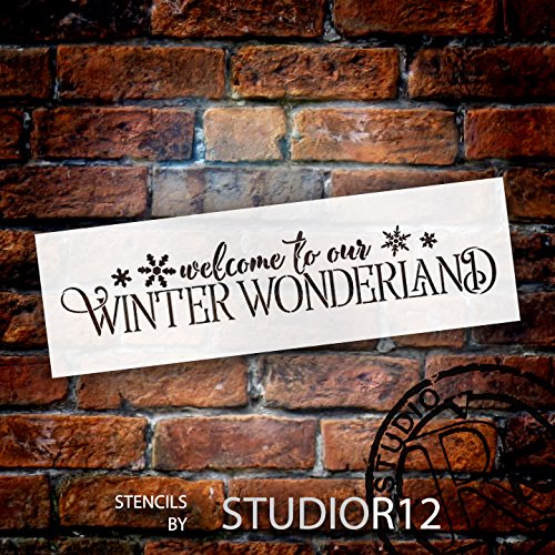 Welcome To Our Winter Wonderland Stencil By Studior12 | Festive Winter Word Art - Reusable Mylar Template | Painting, Chalk, Mixed Media | Use For Crafting, Diy Home Decor - Stcl1543_2 #TOP5