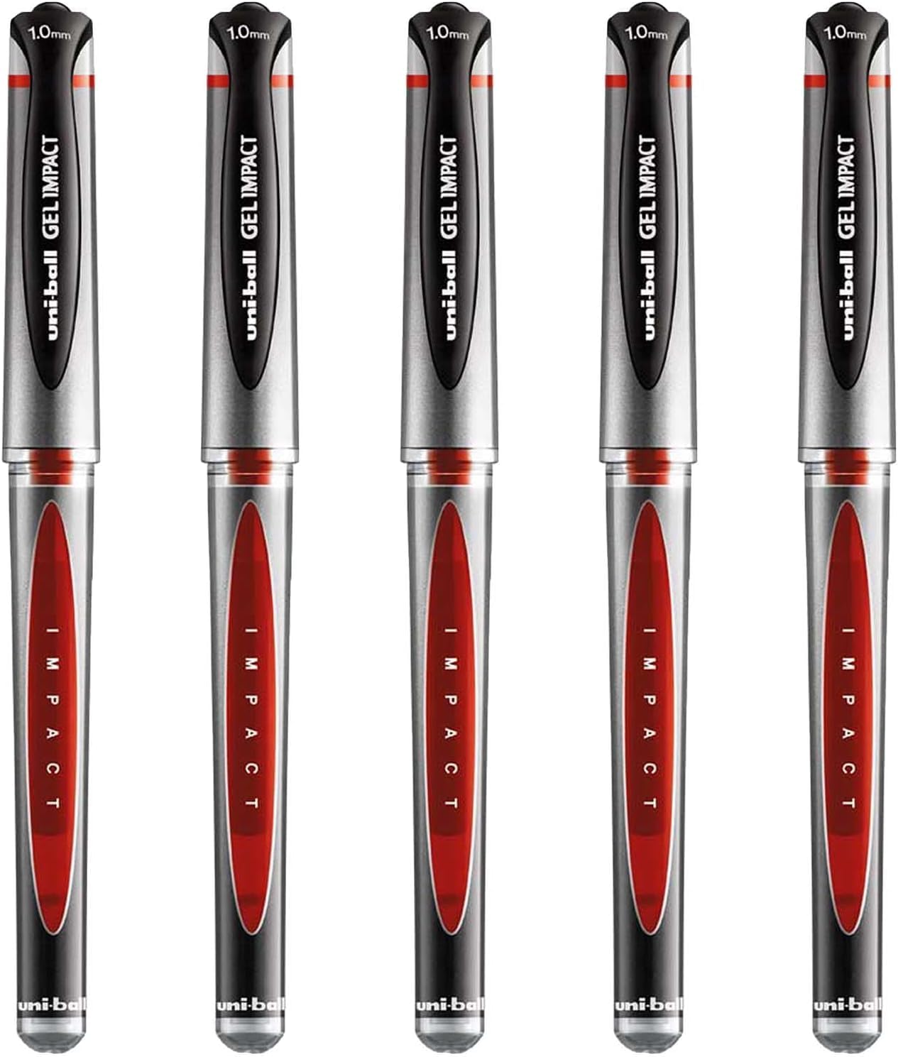 uni-ball UM-153S Lot de 8 stylos roller à encre gel impact large – Pointe 1 mm, largeur de trait 0,6 mm – Encre rouge