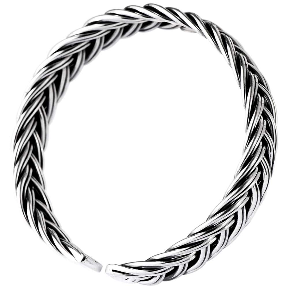 YABEME S999 Silber Armband Wikinger Altmodische Manschette Armbänder Damen Schmuck Handgewebte Personalisierte Kleidung Accessoires Mode Geschenke für Jubiläumsgeburtstage