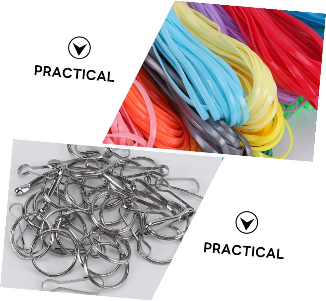 DOITOOL 1set Colorful Plastic Knitting String Bracelet Mixed Color Crafting Accessories for Keychains Phone Decorations and More