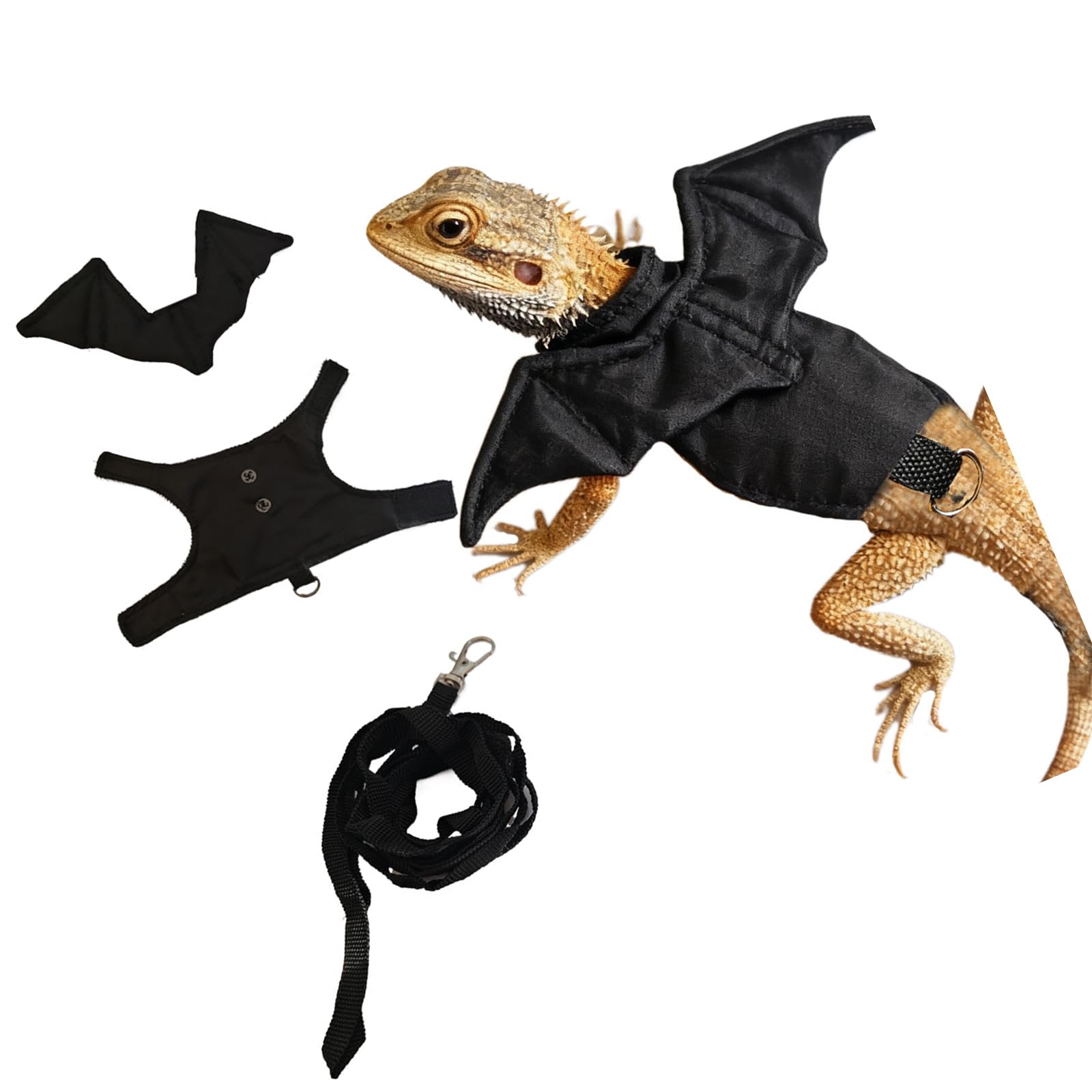 LUCKGONI Bearded Dragon Reptiles Harnesses Leashes Set Adjustable Reptiles Leashes for Bearded Dragon Squirrels Pet Supply