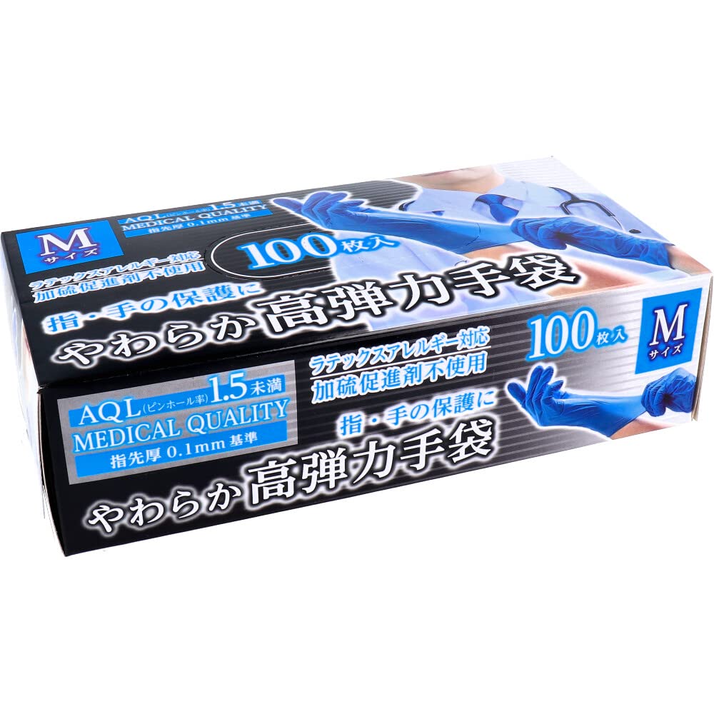 やわらか高弾力手袋 ビニール素材 Mサイズ 100枚入　10箱セット Amazon.co.jp: [金石衛材] やわらか高弾力手袋 ビニール素材 ノン