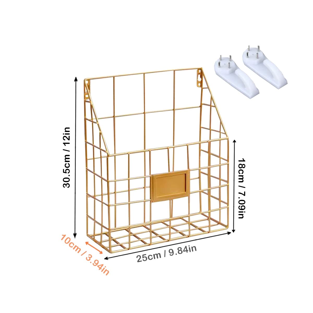 6 Packs Metal Hanging Wall File Organizer Wall Mounted File Holder Hanging Wall