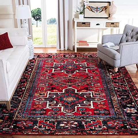 SAFAVIEH Area Rug 8x10 - Vintage Hamadan Collection - Large - Red & Multi, Traditional Persian Design, Non-Shedding & Easy to Clean, Ideal for Living Room, Bedroom, Dining Space (VTH211A) Cover